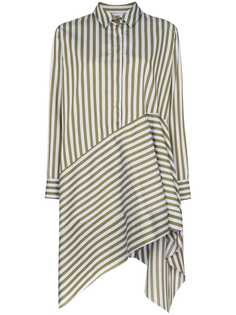 MarquesAlmeida полосатое платье-рубашка асимметричного кроя