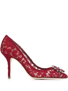 Dolce & Gabbana декорированные кружевные туфли
