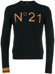 Nº21 свитер с логотипом вязки интарсия