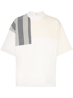 Jil Sander футболка со вставкой в полоску
