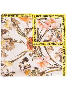 Off-White платок с цветочным принтом и логотипом
