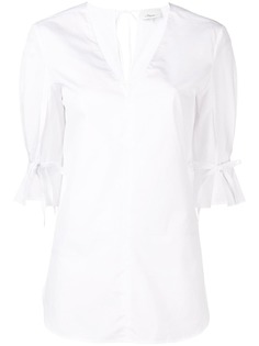 3.1 Phillip Lim поплиновая блузка с V-образным вырезом и короткими рукавами