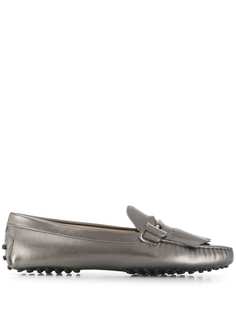 Tods лоферы с декором Double T и бахромой Tod`S