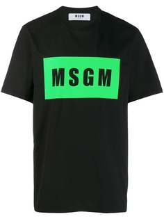 MSGM футболка с контрастным логотипом