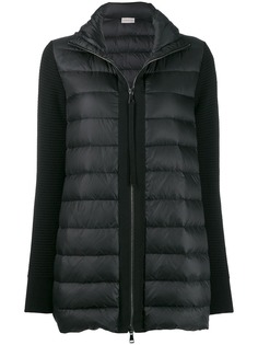 Moncler пуховик с трикотажными рукавами