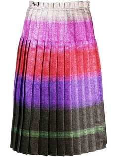 Marco De Vincenzo pleated lurex stripe skirt