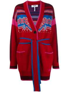 MSGM трикотажный кардиган с узором
