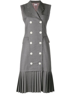 Thom Browne плиссированное платье Chesterfield
