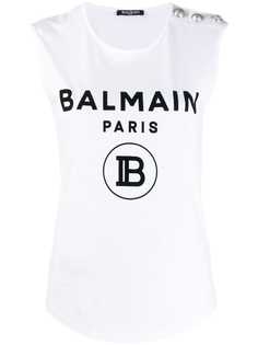 Balmain топ без рукавов с логотипом