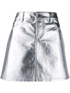 Paco Rabanne юбка мини с эффектом металлик