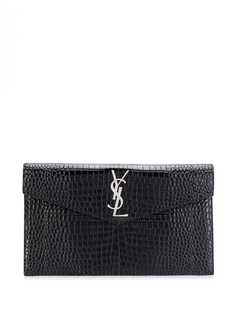 Saint Laurent клатч с металлическим логотипом