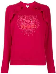Kenzo tiger embroidered ruffle sweatshirt