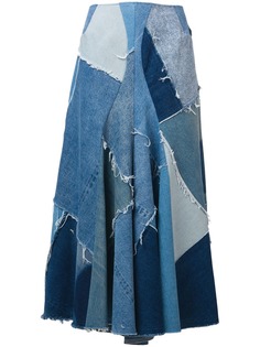 Junya Watanabe джинсовая юбка в технике пэчворк