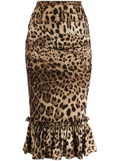 Dolce & Gabbana леопардовая юбка с оборками