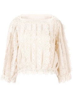 Red Valentino блузка с кружевными и сетчатыми панелями