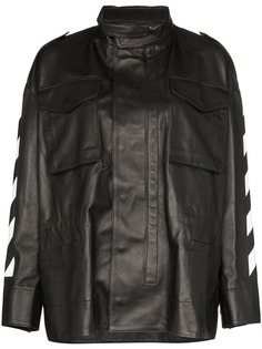 Off-White куртка оверсайз с логотипом и высоким воротником