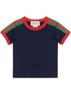 Gucci Kids футболка с полоской Web и коброй