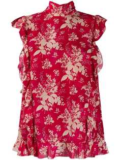 Red Valentino floral-print sleeveless blouse