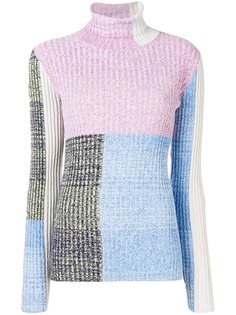 3.1 Phillip Lim Marled Mixed-Patchwork Turtleneck