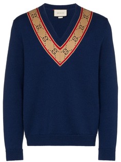 Gucci V-neck GG motif sweater