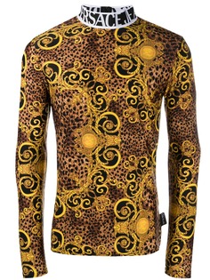 Versace Jeans leopard-print baroque top