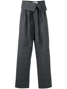 Loewe checked folded waist trousers