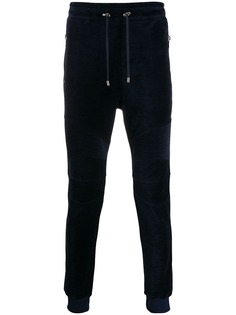 Balmain бархатные спортивные брюки кроя слим