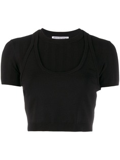T By Alexander Wang bi-layer cropped T-shirt