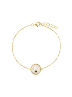 Eshvi star and moon pearl charm bracelet