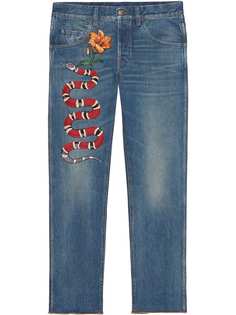 Gucci джинсы с вышивкой