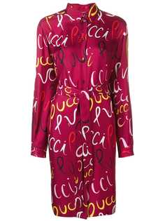 Emilio Pucci платье-рубашка Pucci с логотипом и поясом