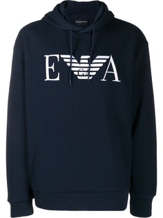 Emporio Armani logo printed hooded sweatshirt