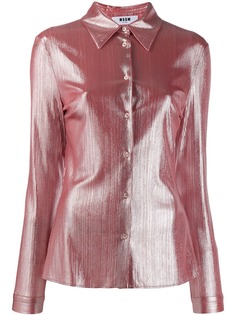 MSGM shine-effect shirt