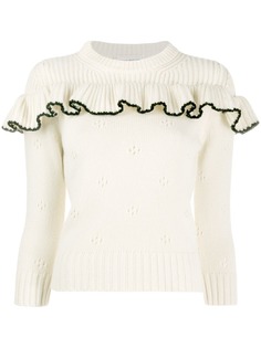 Alexander McQueen свитер с круглым вырезом и оборками