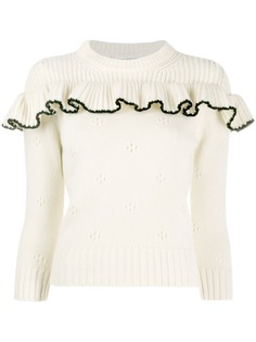 Alexander McQueen свитер с круглым вырезом и оборками