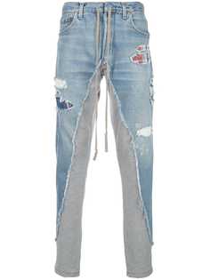 Greg Lauren distressed two tone jeans