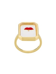Eshvi кольцо с декором в форме губ с эмалью