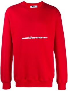 MSGM slogan print sweatshirt