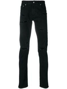 Alexander McQueen джинсы с потертой отделкой