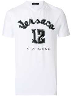 Versace футболка с вышитым логотипом