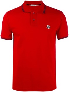 Moncler рубашка-поло с отделкой в полоску