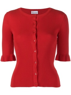 Red Valentino кардиган в рубчик с круглым вырезом