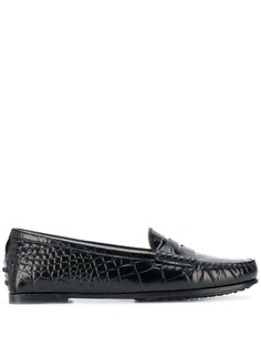 Tods лоферы с тиснением под кожу крокодила Tod`S