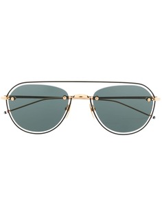 Thom Browne солнцезащитные очки-авиаторы в круглой оправе