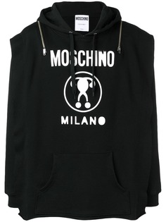Moschino худи с логотипом и молнией