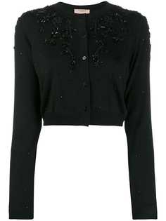 Twin-Set cropped bead-embellished cardigan