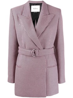 Mulberry belted houndstooth blazer