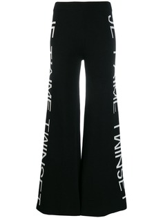 Twin-Set logo print flare trousers