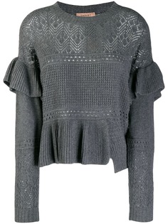 Twin-Set ruffle knitted panel jumper