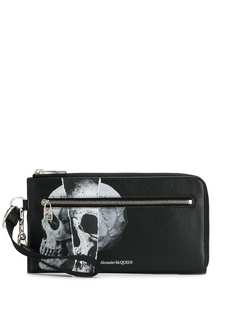 Alexander McQueen Torn Skull print zip-around wallet